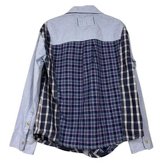 Free People Rare Argyle Plaid Quilt Button Oversized Shirt - Picture 4 of 7